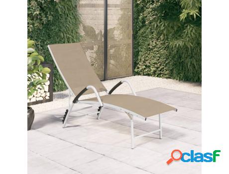 Tumbona VIDAXL (Beige - Aluminio - 193x60,5x51 cm)