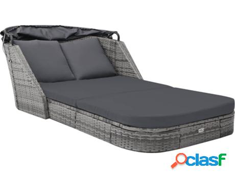 Tumbonas VIDAXL Toldo 49496 Marrón (Poli Ratán - 204 x 97