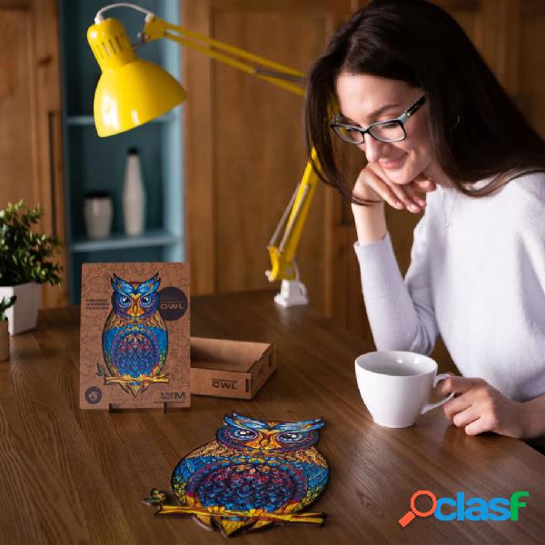 UNIDRAGON Rompecabezas Charming Owl 650 piezas madera