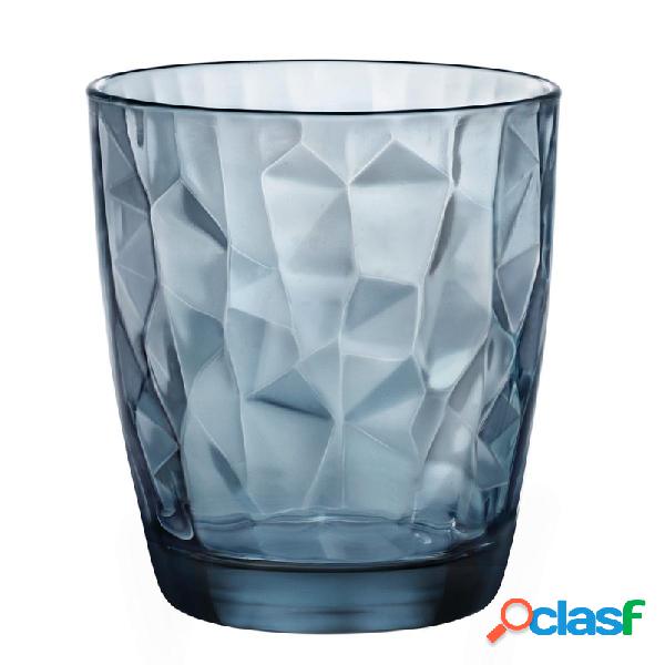 Vaso de agua diamond 39 cl azul tensionado