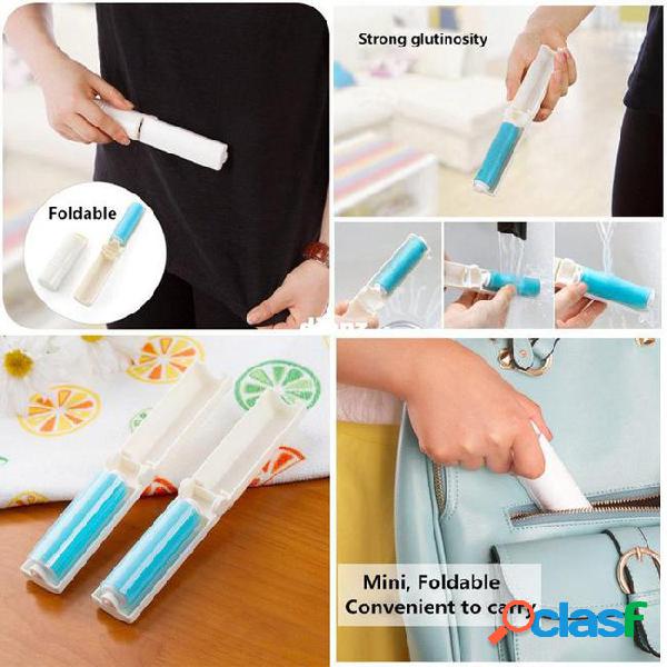 Washable lint dust hair remover cloth sticky roller brush