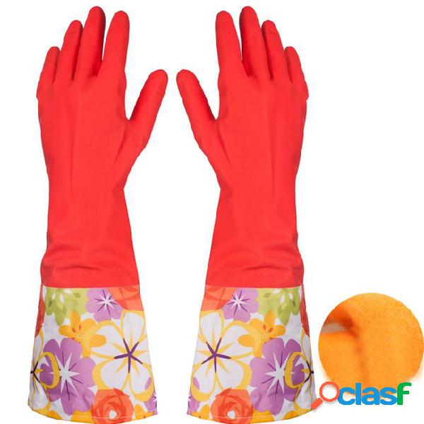 Waterproof household dishwashing glove water dust stop