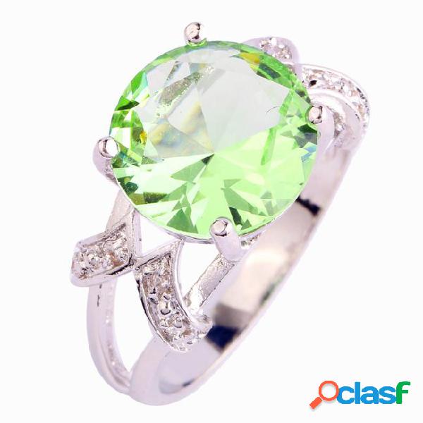 Wholesale-2015 new brilliant green amethyst 925 silver ring
