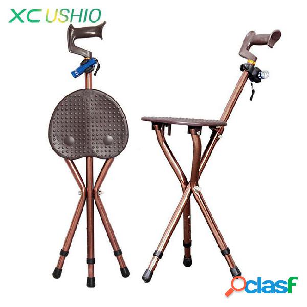 Wholesale- adjustable folding walking cane chair stool