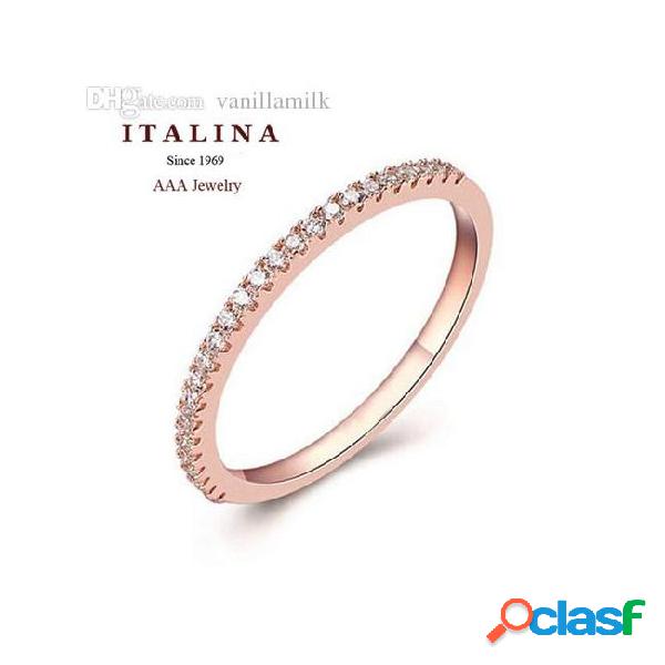 Wholesale-fashion eternity ring rose/white gold plated micro