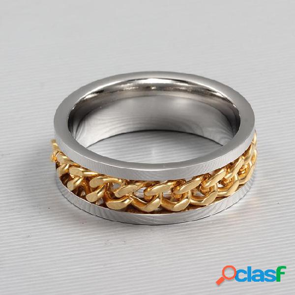 Wholesale-fashion spinner chain ring for men gold & black &