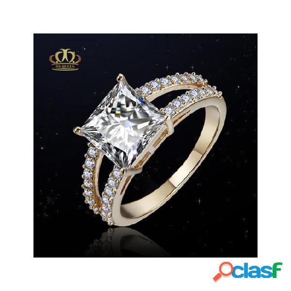 Wholesale top quality 18k gold plated micro inlay princess