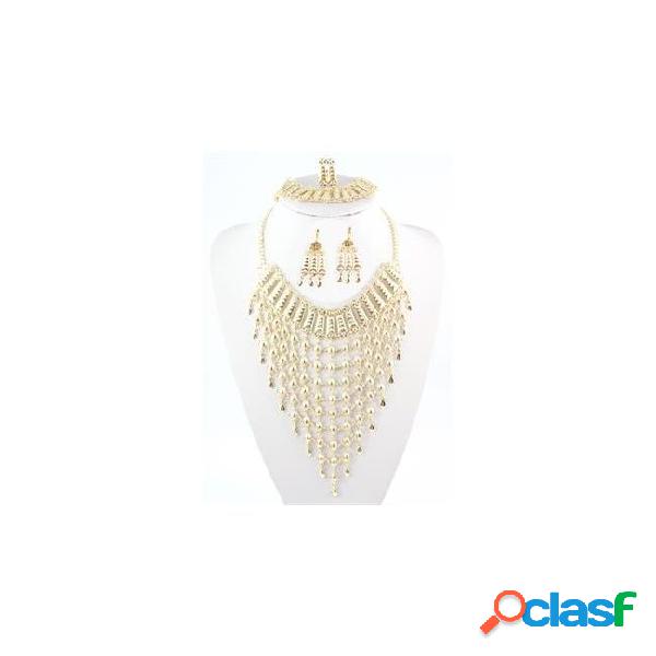 Women wedding 18k gold plated accessories chain tassels long