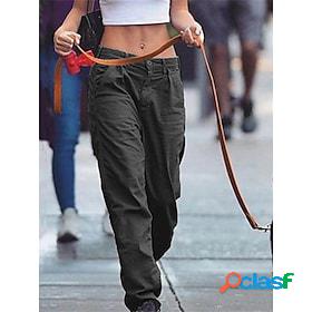 Women's Basic Cargo Chinos Full Length Pants Inelastic Daily