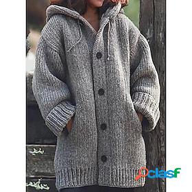 Women's Cardigan Sweater Jumper Chunky Knit Button Knitted