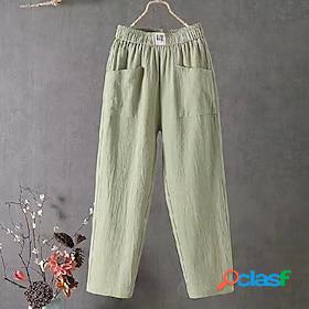 Women's Chinos Pants Trousers Cotton Linen / Cotton Blend