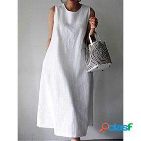 Women's Cotton Linen Dress Casual Dress Linen Dress Cotton