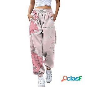 Women's Fashion Athleisure Drawstring Print Pants Sweatpants