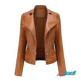 Women's Faux Leather Jacket Outdoor Street Daily Vacation