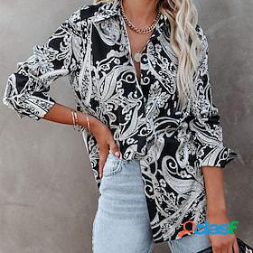 Women's Floral Paisley Holiday Weekend Floral Long Sleeve
