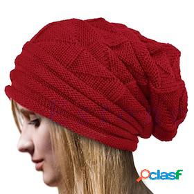 Women's Hat Beanie / Slouchy Black White Red Outdoor Street