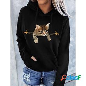 Women's Hoodie Pullover Front Pocket Basic Casual Black