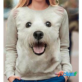 Women's Hoodie Sweatshirt Dog Graphic 3D Daily Casual