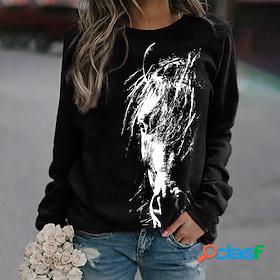 Women's Horse Sweatshirt Pullover Print 3D Print Daily