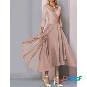 Women's Party Dress Satin Dress Swing Dress Midi Dress Pink
