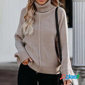 Women's Pullover Sweater Jumper Crochet Knit Knitted