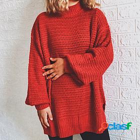 Women's Pullover Sweater Jumper Jumper Crochet Knit Knitted