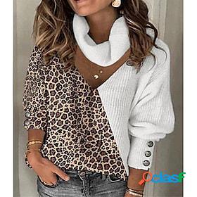 Women's Pullover Sweater Jumper Ribbed Knit Button Thin V