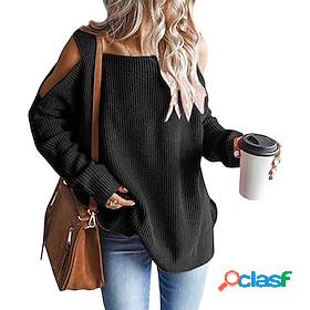 Women's Pullover Sweater Jumper Ribbed Knit Knitted Cold