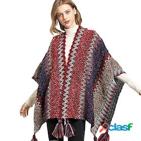 Women's Shirt Shrugs Ponchos Capes Grass Green Green Blue