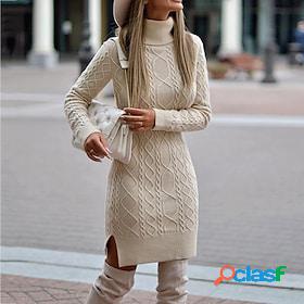 Women's Sweater Dress Casual Dress Knit Dress Midi Dress