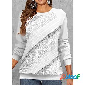 Women's Sweatshirt Pullover Print Active Streetwear White