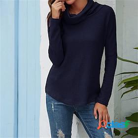Women's T shirt Tee Patchwork Knit Basic Classic Solid /