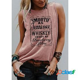 Women's Tank Top Pink Blue Purple Print Graphic Letter Daily