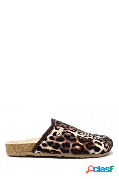 Zapatilla de casa- Print leopardo