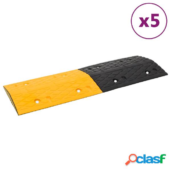 vidaXL Badén de velocidad 5 uds caucho amarillo y negro