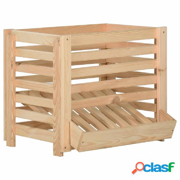 vidaXL Caja para patatas madera maciza de pino 60x40x50 cm