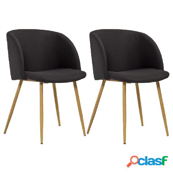 vidaXL Sillas de comedor 2 unidades tela negro