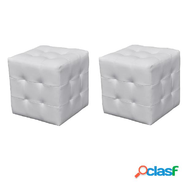 vidaXL Taburetes cubo blancos