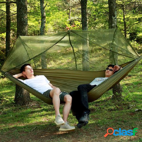1-2 person outdoor mosquito net camping hammock parachute