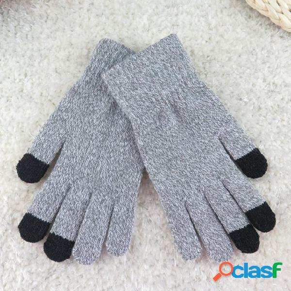 1 pair handmade knitted winter gloves women men