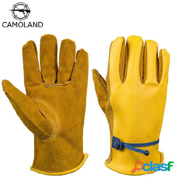 1 pair working gloves men 100% cowhide leather male welding