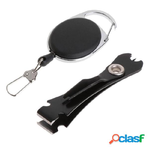 1 set fishing knot tying tool line cutter stretchable buckle