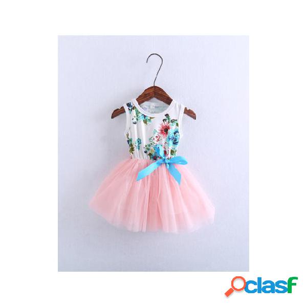 1 to 6 years girls floral tutu tulle dresses, summer