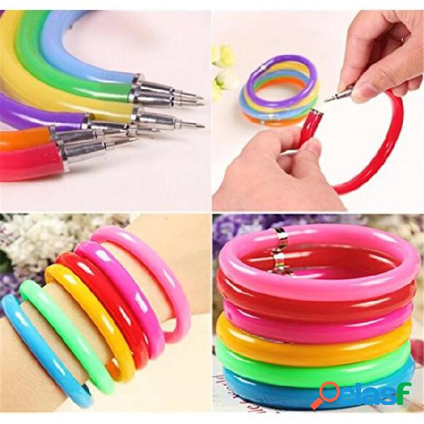 10 pcs/lot flexible ball pens cute soft plastic bangle