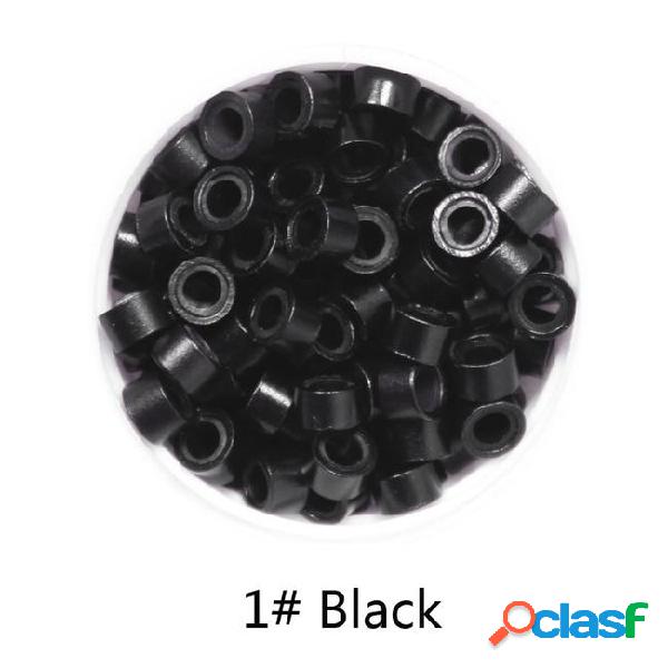 1000pcs 5mm silicone lined micro rings links beads for i tip