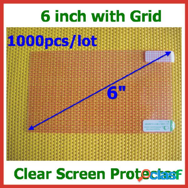 1000pcs universal clear screen protector 6 inch with grid no