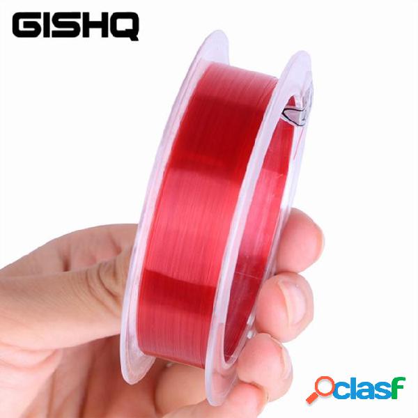 100m competitive nylon fishing line red/clear two colors