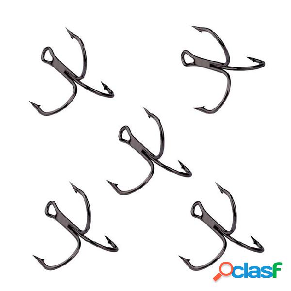 100pcs 2/4/6/8/10# black nickel triple anchor hook high