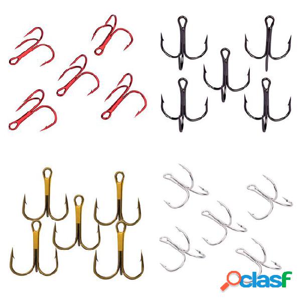 100pcs 2/4/6/8/10# triple anchor hook high carbon steel