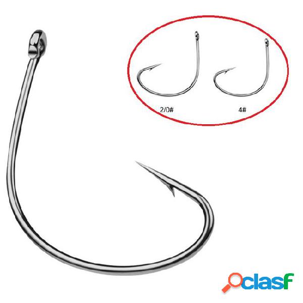 100pcs 4#-2/0# 37753 wide gap hook high carbon steel barbed